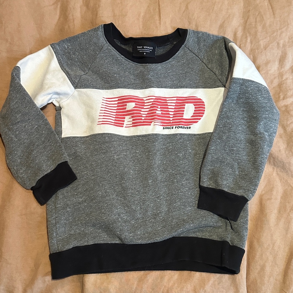 Tiny Whales-Boys RAD Sweatshirt boys size 8 EUC made in LA